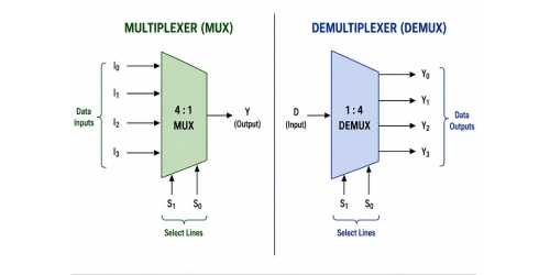 Multiplexor vs Demultiplexor: Diferencias, Tipos y Aplicaciones Reales